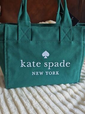 kate spade Large  Green Canvas Tote Bag